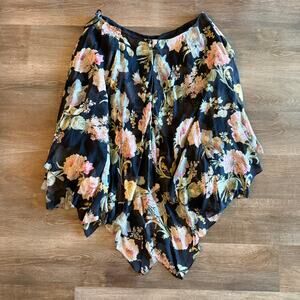 Lauren Ralph Lauren Black Floral Midi Skirt